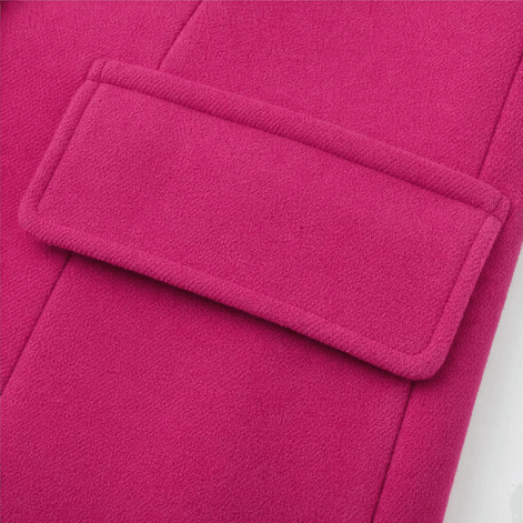 Women's Double-Breasted Wool-Look Winter Coat with Gold Buttons