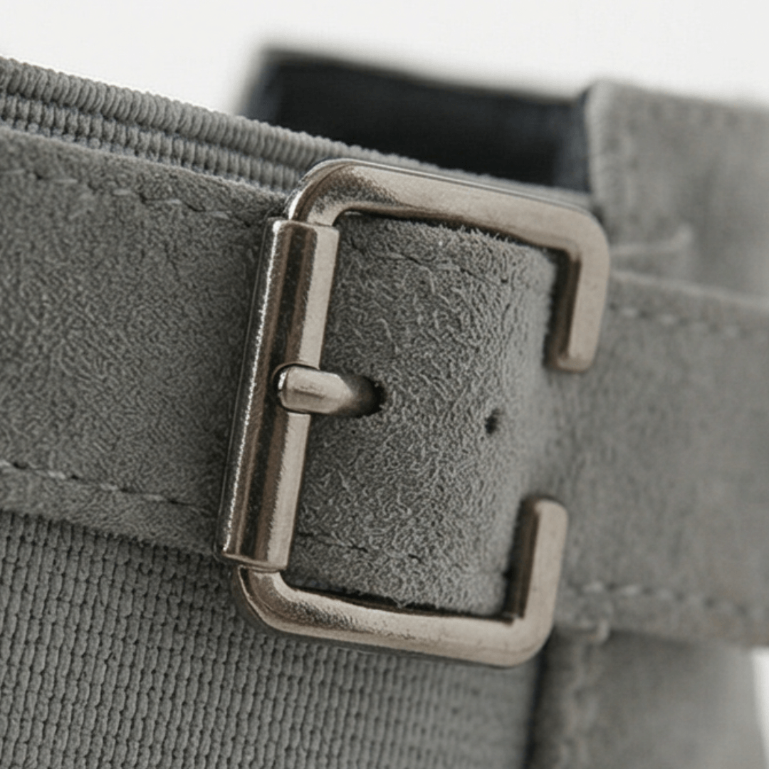 Women's Buckle-Strap Suede-Look Ankle Boots with Lug Sole