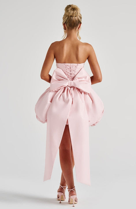 Clara Strapless Satin Puffball Mini Dress for Autumn Dresses Occasions
