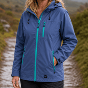 Hooded Waterproof Windproof Polyester Rain Jacket for Women