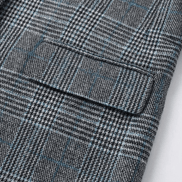 Women's Relaxed Glen Plaid Tailored Blazer with Button Front