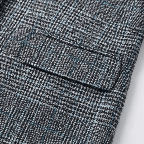 Women's Relaxed Glen Plaid Tailored Blazer with Button Front