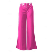 Sienna High-Waisted Wide-Leg Women's Tailored Trousers with Crossover Waistband