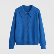 Collete Button-Front Women's Knitted Cardigan with Peter Pan Collar