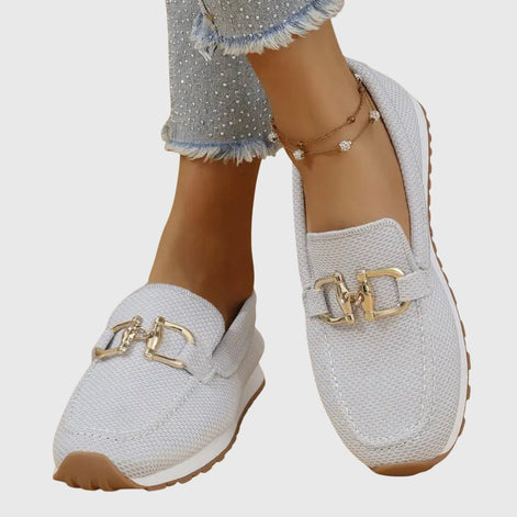 Lili Bit-Buckle Slip-On Sneakers with Orthopedic Cushioning for Women