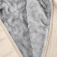 Women's Quilted Hooded Puffer Jacket with Zip Pockets and Insulated Lining