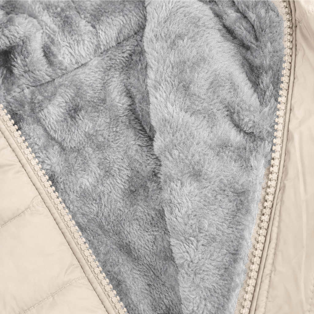 Women's Quilted Hooded Puffer Jacket with Zip Pockets and Insulated Lining