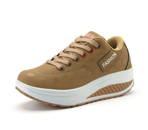Women's Colorblock Faux Leather Cushioned Sneakers with Lace-Up Platform Sole