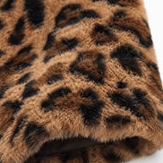 Leora Women's Leopard Print Faux Fur Longline Winter Coat with Open Front