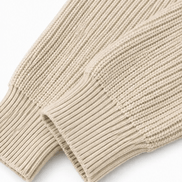 Women's Quilted Puffer Jacket with Knit Panel Trim at Waist and Cuffs