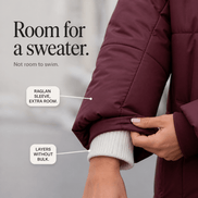 Women's Long Hooded Quilted Puffer Jacket with Side Pockets