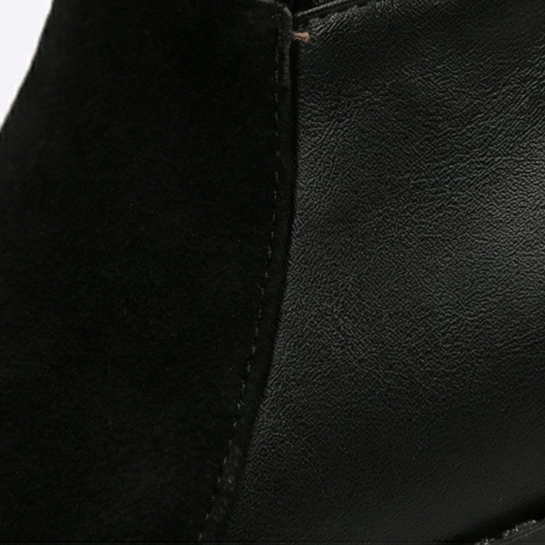 Velara Fleece-Lined Black Knee-High Winter Boots for Women