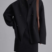 Charlene Double Breasted Wool Blend Pea Coat for Women