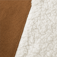 Sherpa-Lined Lapel Jacket with Suede-Finish Cotton Blend