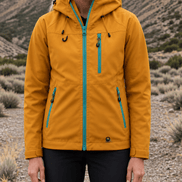 Hooded Waterproof Windproof Polyester Rain Jacket for Women