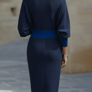 Clara Knit Bodycon Jumper Dress with Cowl Neck for Evening Wear
