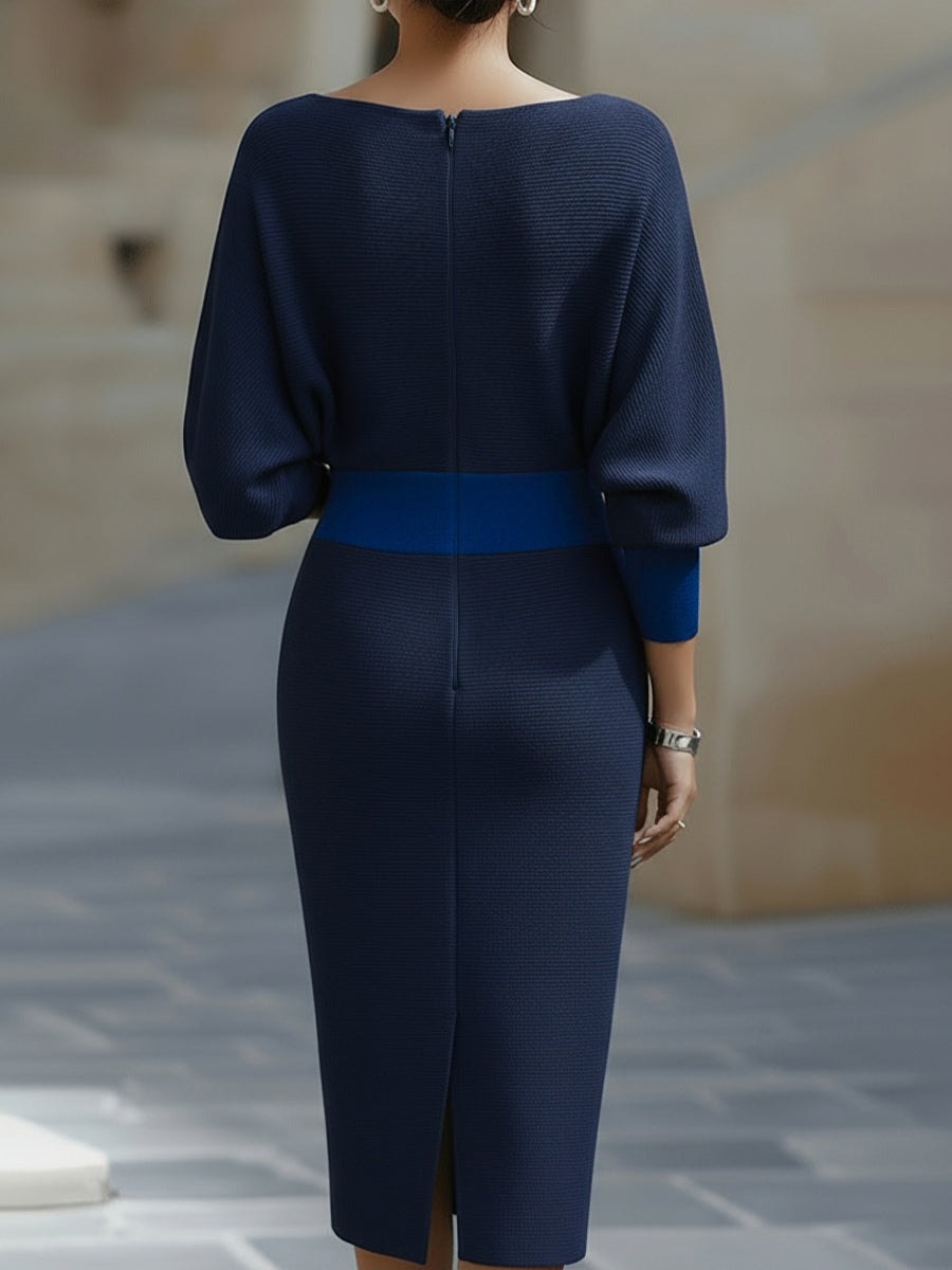 Clara Knit Bodycon Jumper Dress with Cowl Neck for Evening Wear