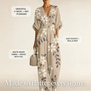 Floral Print Wide-Leg Jumpsuit with Tie Waist and Pockets