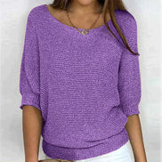 Jade Women's Batwing Sleeve Knitted Jumper with Crew Neck