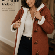 Women's Hooded Faux Suede Winter Coat with Plush Sherpa Lining