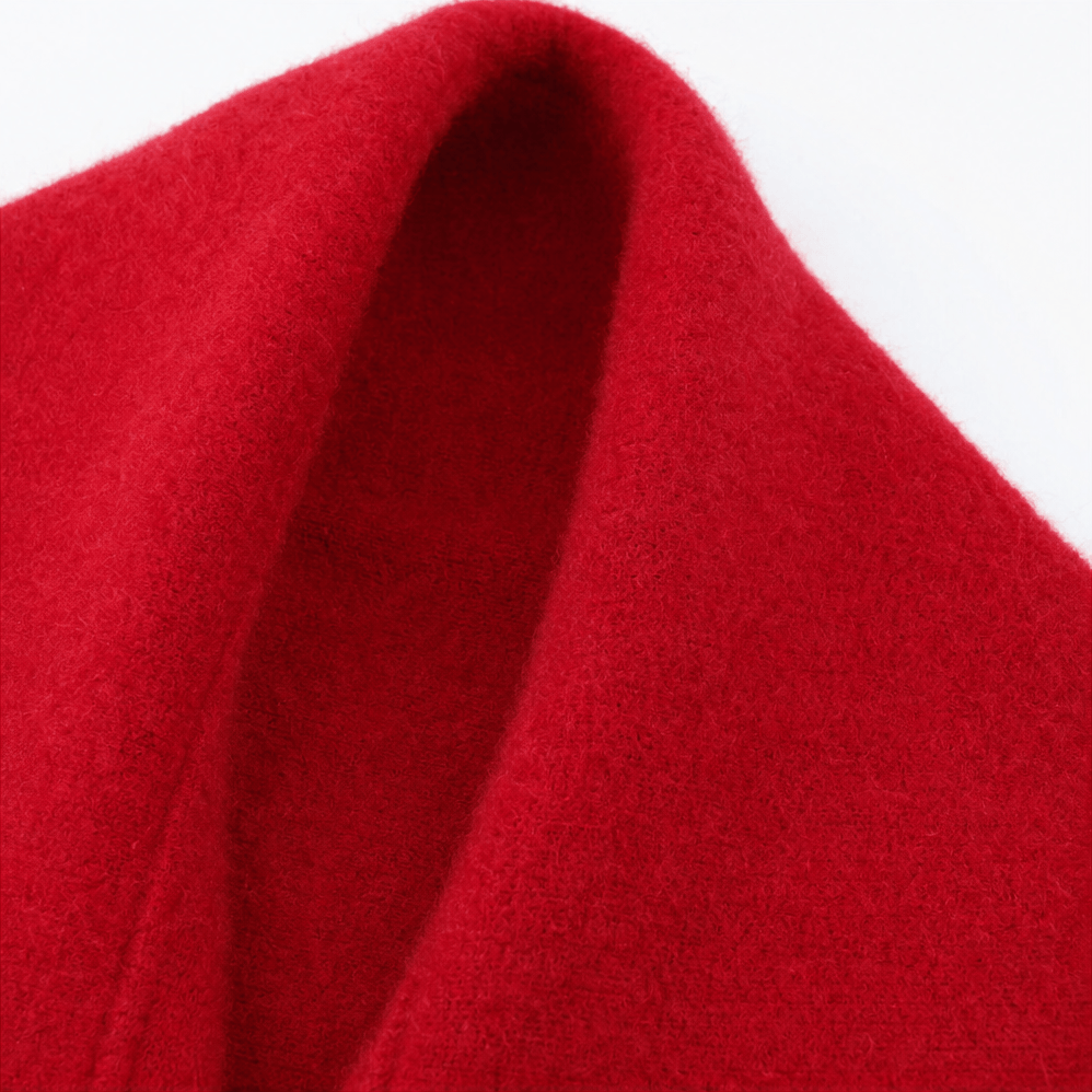 Women's Fringed Draped Shawl Collar Open-Front Wool Wrap Coat for Winter