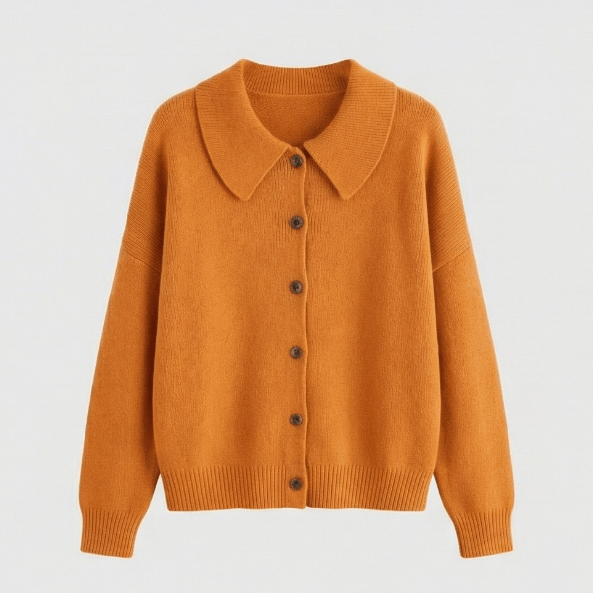 Collete Button-Front Women's Knitted Cardigan with Peter Pan Collar