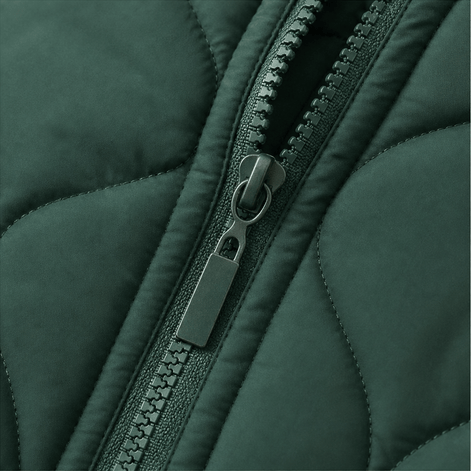 Women's Hooded Quilted Puffer Jacket with Spliced Panels
