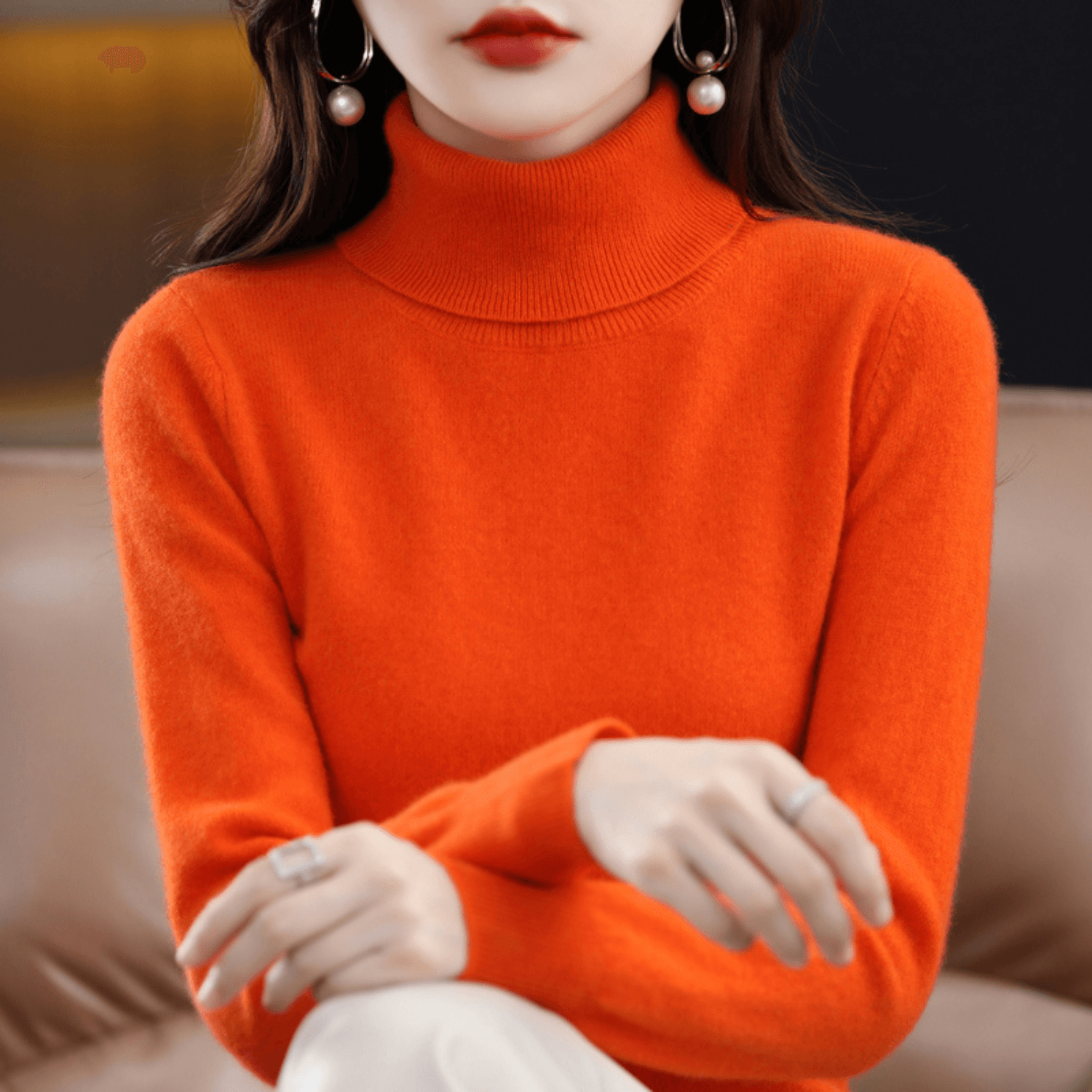 Elena Knitted Turtleneck Jumper for Ladies Christmas Jumpers Season