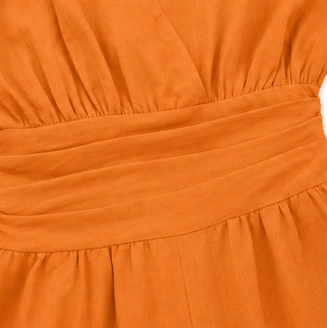 V-Neck Wide-Leg Jumpsuit with Pleated Waist Sash